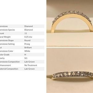 VINTAGE INSPIRED 0.25CTW ROUND WHITE LAB-GROWN DIAMOND 14K YELLOW GOLD RG Size 7